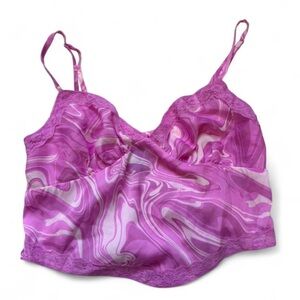 Medium wild fable Pink Marble Lace-Trim Tank